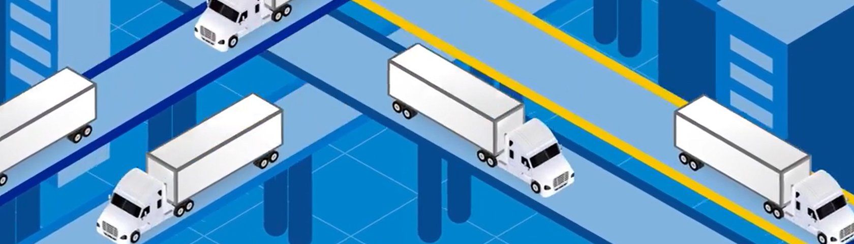 drawing of trucks on roads